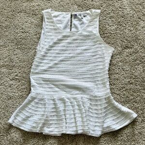 White Beaded Peplum Top